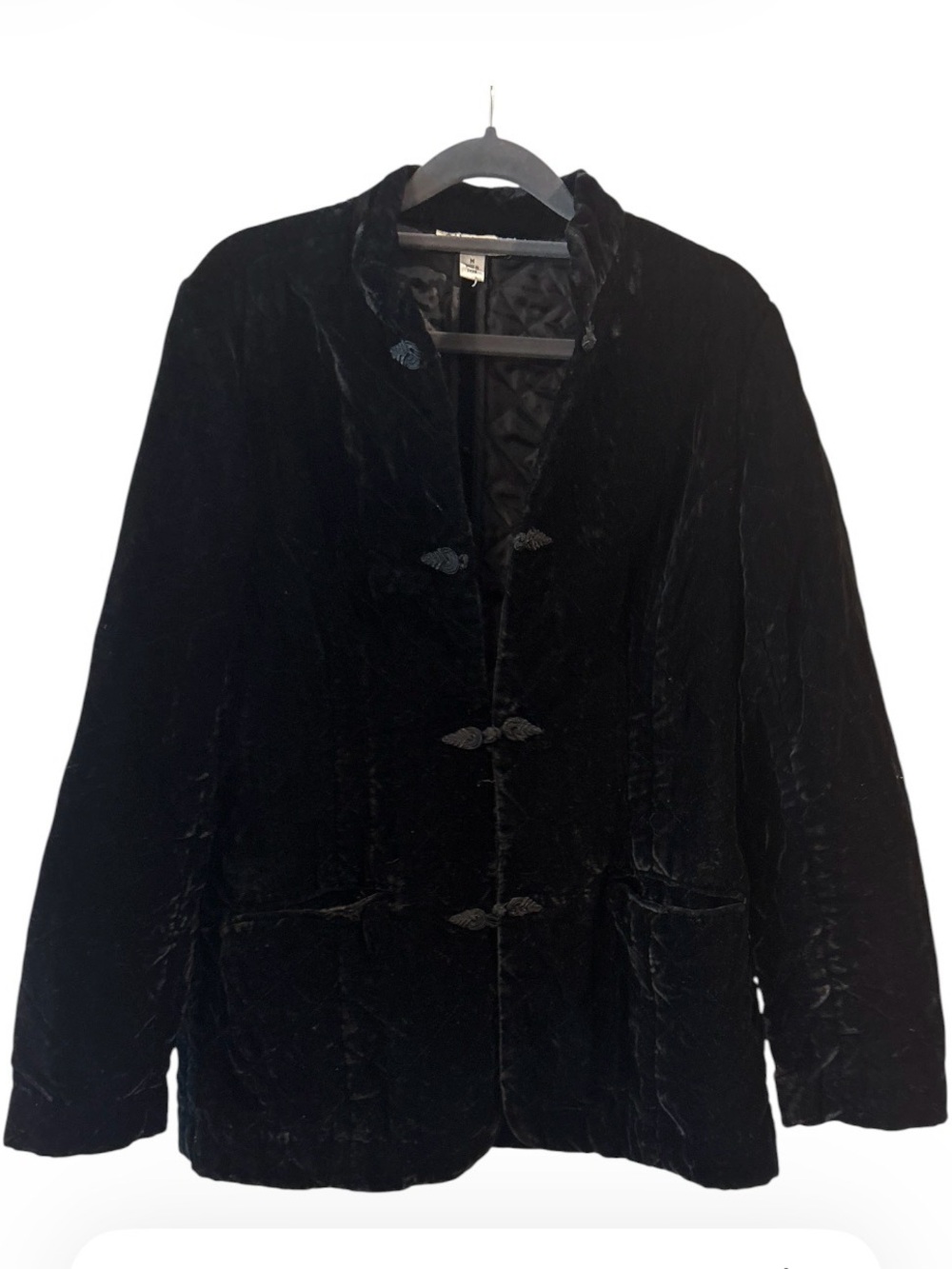 Coldwater Creek Black Velvet Asian-Inspired Jacket Size Medium - Picture 2 of 14